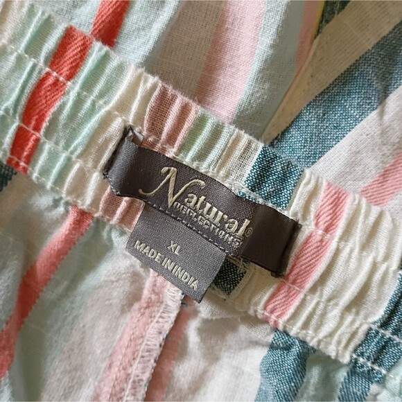Natural Reflections Striped Shorts 100% Cotton Size XL Beach Vacation Summer - Picture 3 of 4